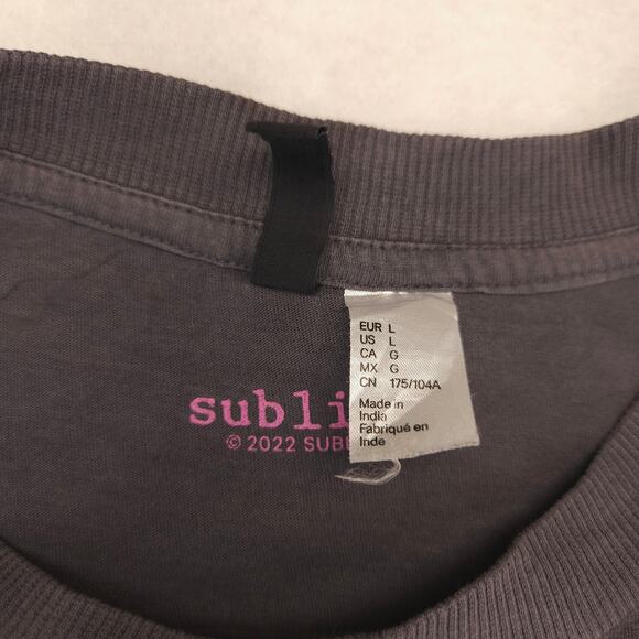 Sublime Band Short Sleeve Crew Neck Graphic T Shirt Mens Size Large L Gray - Picture 3 of 9